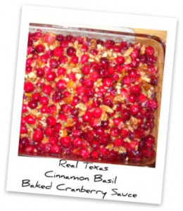 Cinnamon Basil Baked Cranberry Sauce