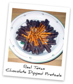 Real Texas Chocolate Dipped Pretzels